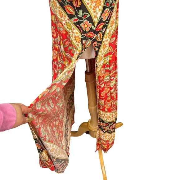 NEW Spell Lolita Cutout Maxi Dress Size Xs Campfire Print